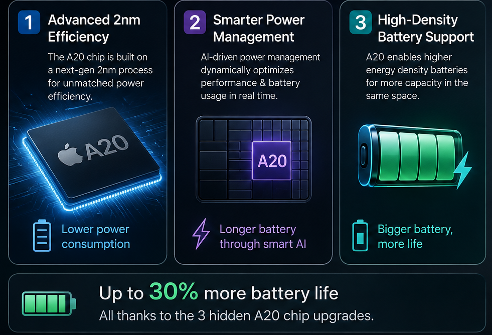 iPhone 18 battery life and A20 chip explained 2026